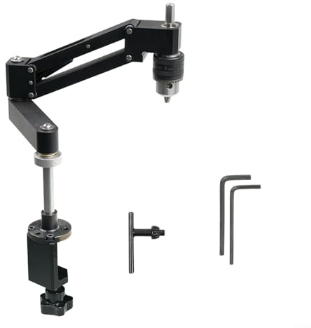 Gettimore CNC-Aluminium-Gewindeschneiderhalterung für elektrische Handbohrmaschinen, horizontaler vertikaler Bohrständer mit 1,5–10 mm Bohrfutter