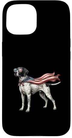 Carcasa para iPhone 15 Puntero patriótico - Inglés Pointer Dad Hunting Dog