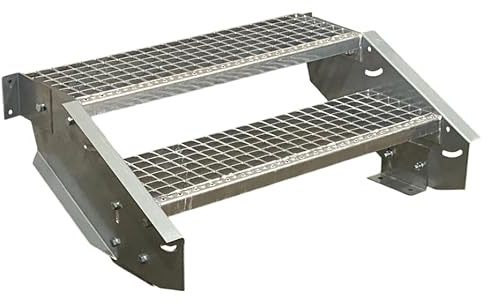 SRM Design 2 Stufen Stahltreppe Breite 60 cm verzinkt