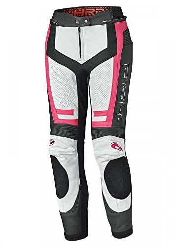 Held Rocket 3.0 Chaqueta de Cuero de Motocicleta de la Mujer (White/Pink/Black,46)