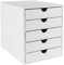 OSCO WPU5TPSP Faux Leather 5 Tier Paper Sorter - White