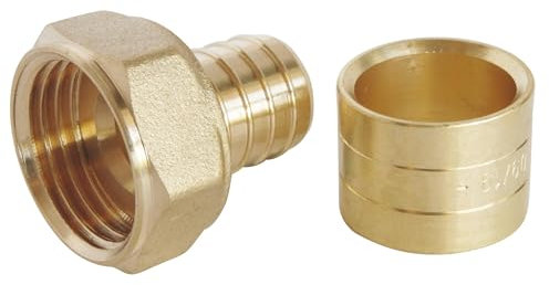 SOMATHERM FOR YOU, Raccord droit à glissement pour tube PER Ø16 - Écrou tournant Femelle 15/21 - Lot de 10 - Montage facile, résistant à la corrosion, conforme norme NF 545