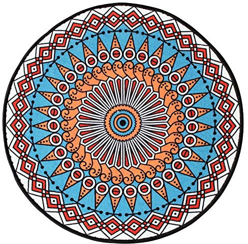 MU Home Wohnzimmer Teppich, Familie Wohnzimmer Couchtisch Sofakissen Feifei Runde Teppich Geometrie Muster rutschfeste Verschleißfeste Stuhl Kissen Dekoration Einfache Persönlichkeit Schlafzimmer Tep