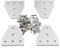 Befenybay 4PCS Eckhalterungsplatte mit 20PCS M5-Schrauben und 20PCS M5 T-Muttern, 5-Loch-T-Stück Außenverbindungsplatte für Aluminiumprofil-3D-Druckerrahmen der Serie 2020 (Silber T-4 mit Schraube)