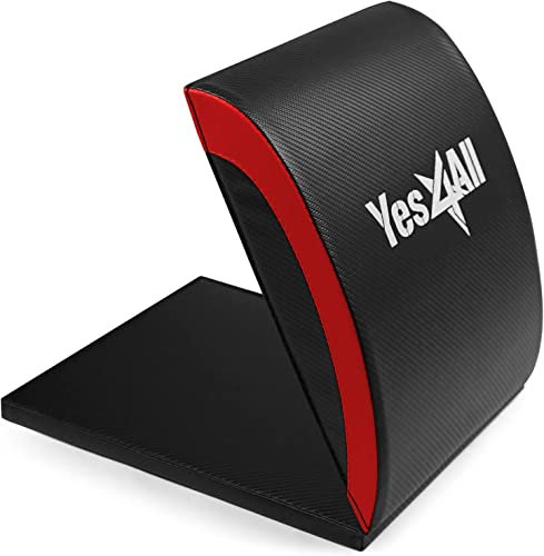 Yes4All Tapis d’Exercice Abdominal avec Soutien du Coccyx et Sans, Coussin Pliant pour Sit‑up, Équipement d’Entraînement des Abdos pour Core et Bas du Doso4-mini, 5. Rouge