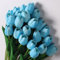 Anaoo 24 Pezzi Bouquet di Tulipani Fiori in Lattice, Fiori Artificiali per Nozze, DIY Feste Natale Decorativi, Matrimoni, Decorazione per la Casa, Effetto Realistico, Blu