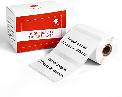 Phomemo M200 selbstklebendes Etikett,70 mm * 40mm,kompatibel mit dem Etikettendrucker Phommeo M200 M220 M221,geeignet für Büro,Lager,Adressetikett,Preisetikett.180 Etiketten pro Rolle(weißes Etikett)