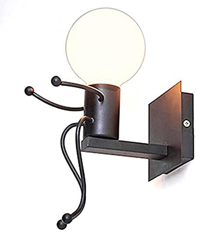 Mengjay Kreative Vintage Wandleuchte LED Industrie Retro Wandlampe Eisen E27 Halter Innen Art Deco für Bar, Schlafzimmer, Küche, Restaurant, Café, Flur.