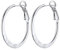 PROSTEEL Orecchini a Cerchio in Acciaio Inossidabile, Orecchini Cerchio Donna in Colore Argento 30mm Orecchino a Cerchio Piatti