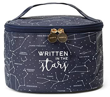 Legami - Beauty Case, Borsa per Trucchi spaziosa, Chiusura a Zip, Tasche interne, Fascette porta Pennelli, da viaggio, 21x19 cm, Tema Stars