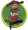 Pippi Langstrumpf © mit Herr Nilsson - Aufnäher, Bügelbild, Aufbügler, Applikationen, Patches, Flicken, zum aufbügeln, Größe: 6 x 6,9 cm