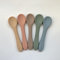 Minifolk Set of 5 Silicone Baby/Toddler Feeding Spoons | Baby Essentials | Weaning Spoons | Dishwasher Safe (Earth Set)