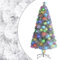 vidaXL Künstlicher Weihnachtsbaum mit LED Tannenbaum Christbaum Dekobaum Kunstbaum Weihnachten Dekoration Weihnachtsdeko Weiß 120cm Glasfaser