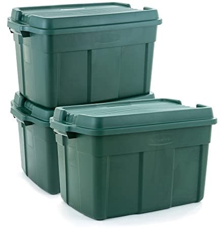 Rubbermaid 3er-Pack hohe Aufbewahrungsbehälter für Garage und Zuhause, 100 l