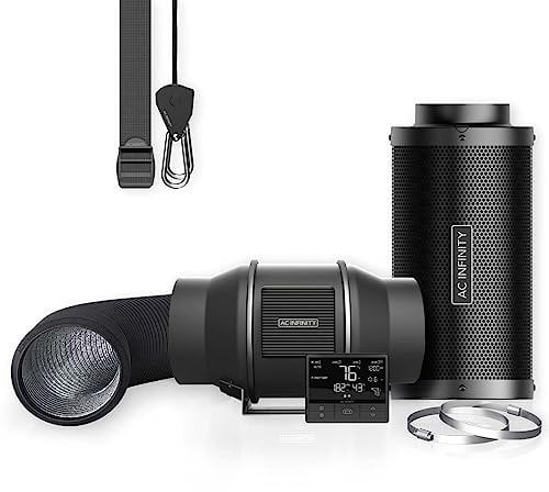 AC Infinity Air Filtration PRO Kit 6, CLOUDLINE Inline Fan with Controller 69, Carbon Filter Ducting Combo, Cooling and Ventilation System for Grow Tents, Hydroponics, Indoor Gardening