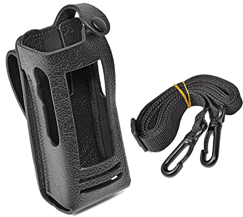 UAYESOK Radio Holster Case Holder Walkie Talkie Ledertasche mit Fester 3-Zoll Gürtelschlaufe für Motorola XBR6500 XBR6550 XPR6300 XPR6350 XPR6500 XPR6550 XIR P8268 Display 2-Wege-Radio (Schwarz)