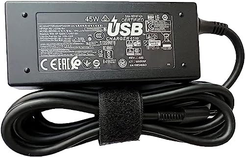 45W USB-C L42206-001 Adaptador de CA Cargador portátil Compatible para HP Chromebook 14 14A G5 14-ca061dx 14-ca020nr 14-ca060nr 14-ca043cl 14-ca052wm 14-ca051wm X360 11A 11 G6 EE 11 G1(5V 3A)