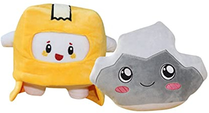 Benolls 2 Stück Boxy und Foxy Plüsch Kuscheltiere Anime Figur Puppe Spielzeug Weiche Cartoon Plüschtiere Abnehmbarer Hut Niedlich Plüsch Kissen (Boxy+Rocky Plüschtier)