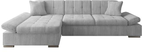 Mirjan24 Ecksofa Malwi Cord mit Regulierbare Armlehnen, L-Form Sofa mit Schlaffunktion und Bettkasten, Design Eckcouch, Wohnlandschaft, Couch (Poso 110, Seite: Links)