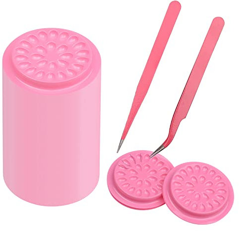 MFUOE 20pcs False Eyelash Glue Tray Store Glue for False Eyelashes Cosmetic Applicator Eyelash Tweezers and Novice Tool