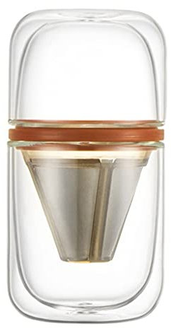 Tragbares Reise-Kaffeekanne-Glaskapsel-Set Cold Brew Iced Coffee Maker Coffee Dripper Tea Maker Coffee Drip Kettle Filter (Color : Orange) Needed