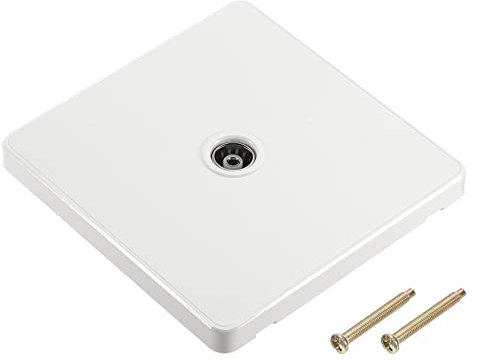 QUARKZMAN TV Antenna Presa Parete Piastra Presa Singolo Gruppo Bianco PC 88mm x 86mm per Coassiale Cordone Cordone