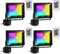 Joparri 4er 50W RGB LED Strahler mit Fernbedienung,16 Farben 4 Modi,IP66 Wasserdicht, Bunt Dimmbar Flutlicht mit Memoryfunktion, RGB LED Fluter für Terrassen, Verandabeleuchtung