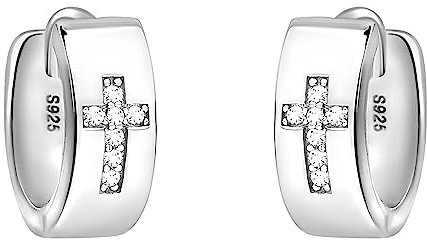 SOFIA MILANI - Damen Ohrringe 925 Silber - mit Zirkonia Steinen - Kreuz Creole - E2162