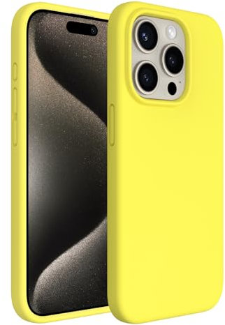 ACRONIX iPhone 15 Pro Case - Silky-Soft Touch Liquid Silicone Shockproof Case - Comprehensive Protection - Lemon Yellow