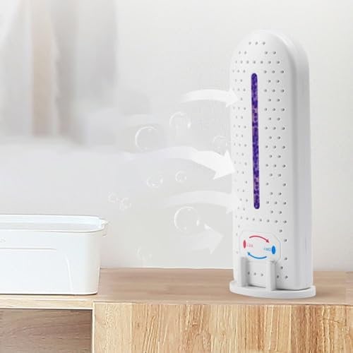 Carpango Portable Dehumidifier for Home, Bedroom, Closet, Car - Wireless, Multifunctional, Mute, Blue/Red Transparent Display, ABS Material, 16.8*5.5*2cm, 2.1kg, 100-240V AC, 6V, Intermittent Mode