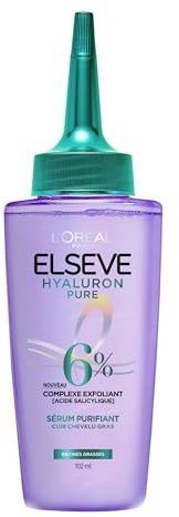 L'Oréal Paris - Sérum Purifiant pour Cuir Chevelu Gras - Complexe à l'Acide Salicylique & Hyaluronique - Protocole de Soin Capillaire - Elseve Hyaluron Pure - 102 ml