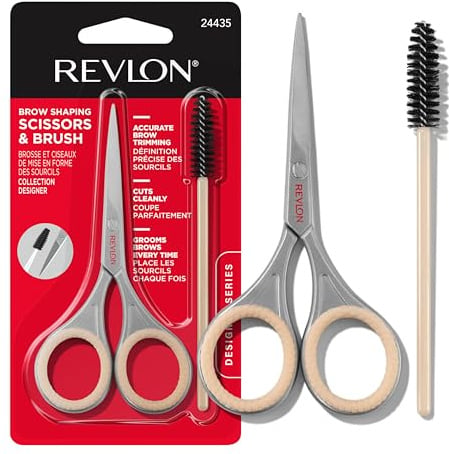 Revlon Designer Series Brow Set, Trimming and Shaping Eyebrow Kit with Scissors and Spoolie Brush, Easy to Use at Home or on The Go, 1 Count