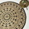 Homescapes Mandala Teppich rund 90 cm, Jute-Teppich schwarz-Natur, runder Teppich geflochten, geometrisch Gemustert