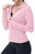 YSENTO Womens Running Jackets Slim Fit Long Sleeve Sports Gym Zip Up Hoodie Tops with Thumb Holes(Pink,L)