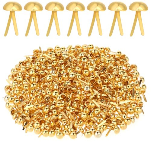500 Stück Musterbeutelklammern Rundkopfklammern Gold Musterklammern Rundkopf Metall Mini Rund Brads Scrapbooking Verschlussklammern Für Schule Büro Papier Briefklammern Handwerk DIY