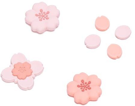 GeekShare Silikon Kreuz D-Pad Button Caps Set Niedliche Joystick Abdeckung - ABXY Key Buttons Sticker Kompatibel mit Switch/OLED Joy Con - Sakura