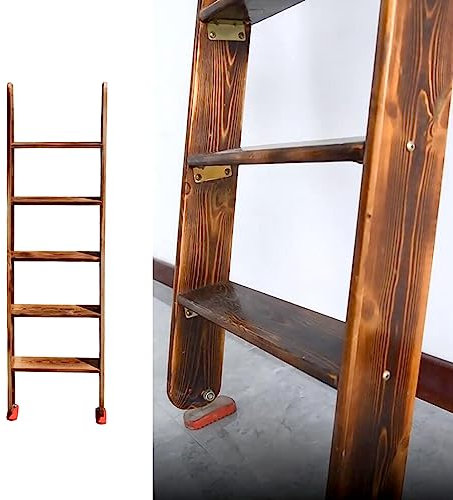 Scaletta per Letto a Castello, Scaletta per Salire a Castello per Scala per Mansarda Camper, Scaletta Laterale per Letto retrò con Piedini Antiscivolo e Ganci in Metallo, Carico Massimo 440