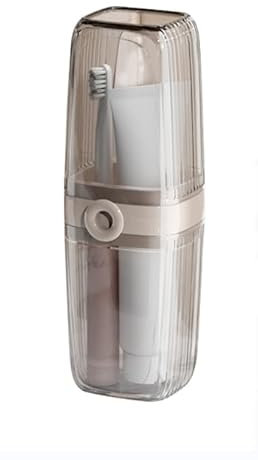Reise Zahnbürsten Etui, 2 in 1 Tragbares Zahnbürstenhalter, Kunststoff Zahnpasta Zahnputzbecher Wasserdichte Mundspülbecher, Zahnbürste Box für Kinder Camping Reisen Geschäftsreisen Zuhause Wandern