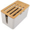 DFANCE Wooden WiFi Router Storage Box,Multi Hole Bit Router Shelf WiFi Modem Shelf,Living Room Bamboo Plastic Wireless Router Storage Box Router Box Hider