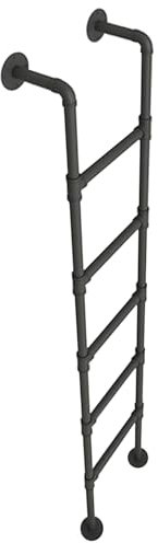 Yopappol Retro-Gerade Leiter, Wandmontierte Metallleiter für den Dachboden, Kellerfenster, Schachtausstiegsleiter, Universelle Kletterleiter für Enge Räume - Anpassbare Größe(125cm/49in)
