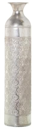 Alexandra House Living Bodenvase Silber Metall 15 x 15 x 68 cm