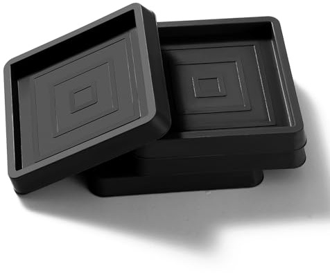 VooGenzek 4 Stück 6,4 cm quadratische rutschfeste Möbelpolster, Bettstopper, Gummi-Füße für Hartholzböden, für Bett, Schrank, Sofa, Stuhl, Tisch, Klavier, Schwarz