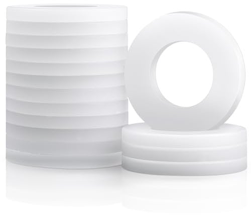 Jeboler Lot de 50 rondelles en plastique M8, DIN 125, rondelles plates en nylon, rondelles d'écartement de carrosserie avec petit diamètre extérieur pour vis et écrous