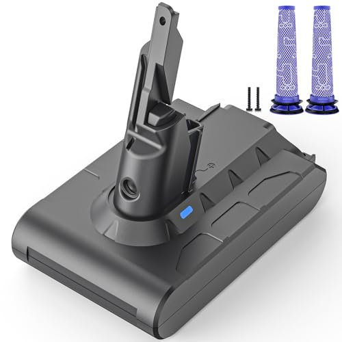 Morpilot Batteria di Ricambio per V7, 6500mAh Batteria per Dyson V7, Adatto per V7 Motorhead Animal Trigger Pro Fluffy Mattress Absolute Aspirapolvere con 2 Pre Filtri