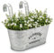 Oairse Lot de 2 pots de fleurs à suspendre avec crochets métalliques amovibles - 27,5 cm - En acier galvanisé - Parfaits pour la décoration moderne et les pots de fleurs - Pour plantes d'extérieur,
