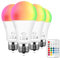 ChangM 4er Set RGBW LED Lampen, 10W E27 LED Farbige Licht Leuchtmit RGB Leuchtmittel Dimmbar mit Fernbedienung, Farbwechsel Lampen Birnenmit 12 Farben+ Warmweiß