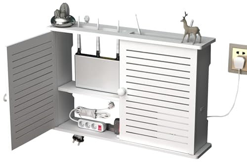 PZPIUGY Caja de Almacenamiento para Enrutador WiFi, Router Inalámbrico para Sala De Estar para Colgar En La Pared, para Sala de Estar de TV de Decoración del Hogar
