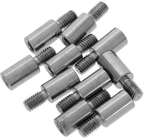 VICASKY 10 Stück Joystick Griffverlängerung 1, 5cm Silber für Gaming | Eisen Versilbert, 5, 5mm Innengewinde und 10mm Unten, Präzise Passform