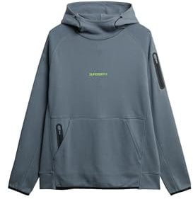 Superdry Herren Lockeres Tech Hoodie mit Logo Sturmwetter Blau L