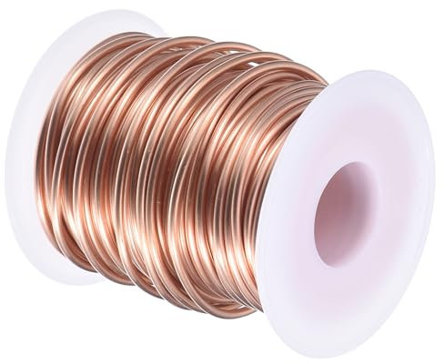 sourcing map Filo di rame morbido (calibro 12, 20 metri), 99,9% puro filo di rame nudo da 2 mm, per lavori fai da te, giardinaggio, decorazioni